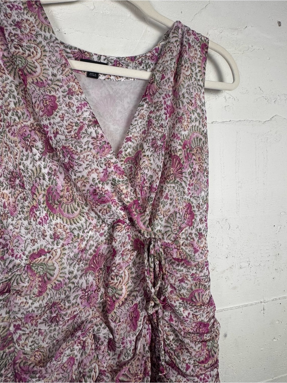 ANN TAYLOR ORCHID GLOW FLORAL RUCHED FLARE MIDI DRESS SZ 6 P - Picture 6 of 16